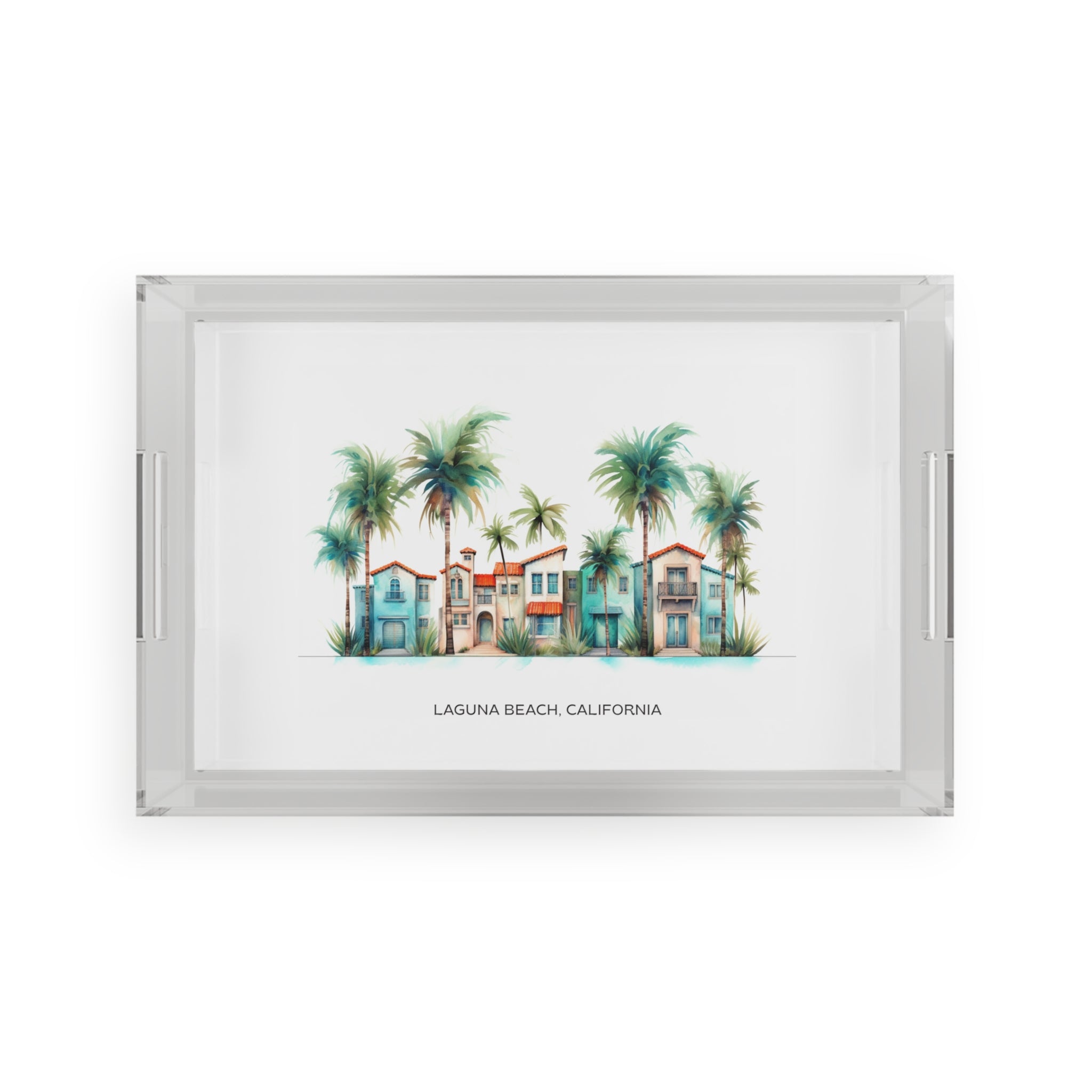 Acrylic Tray - Palm Trees | Palm Tree Acrylic Tray | Removable Insert buy | 11x17 Inches | Tray For Drinks | Beach Decor